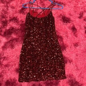 Red sequin Lucy In the Sky short dress